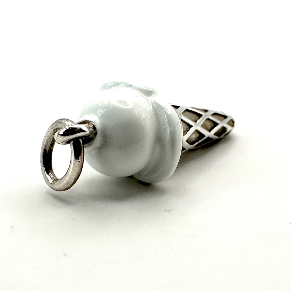 Tiffany & Co Silver & Enamel Ice Cream Cone Charm RARE - Picture 4 of 5